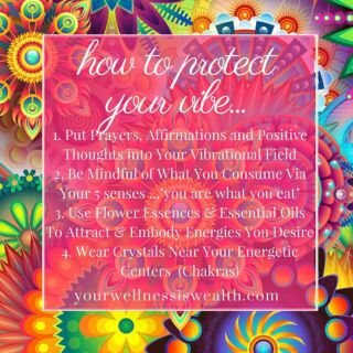 Protect Your Vibe by Choosing What energies you would like to invite into your experience of life and what energies you want to tell STAY AWAY!

1.  Ask for what you desire via prayer, Declare It is So with Affirmations and Maintain That Vibe with your Thoughts.

2.  You are the company you keep.  So be mindful of what you are eating, drinking, watching and listening to and Who you are touching! ;) yes yes... sex will have your chakras all off afterwards when it happens with the wrong person at the wrong time. ;) 

3. Plants, flowers and herbs are nature's pharmacy.  Pick and choose according to what you are "dealing with" currently and what you desire more of.

4.  Crystals are the bomb!  Wear according to the energies you want to embody and wear them at their associated chakra! yeah :) get on your crystal game lol

#spiritualgangster #spiritjunkie #bloglife #goaldigger #islay #yogi #spiritualblog #innerpeace #lawofattraction #spiritual #conscious #selfhelp #holistichealth